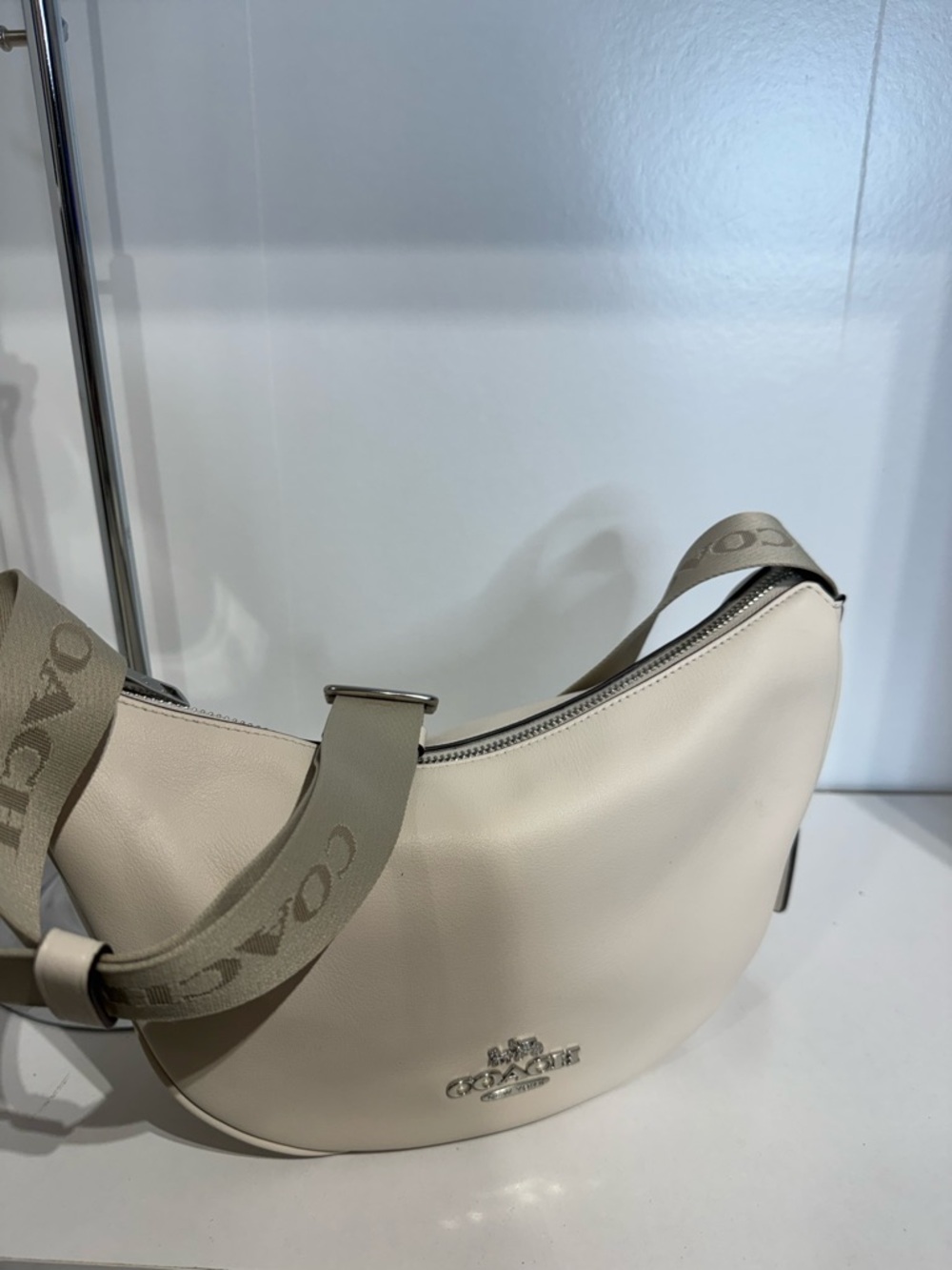 Coach white Pink Leather Crossbody with Logo Strap - Picture 2 of 5